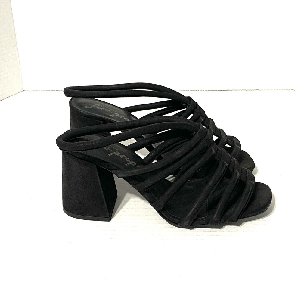 NEW Free People Block Heel New Womens Colette Cinched Black 38.5 US 8.5 - Picture 6 of 11